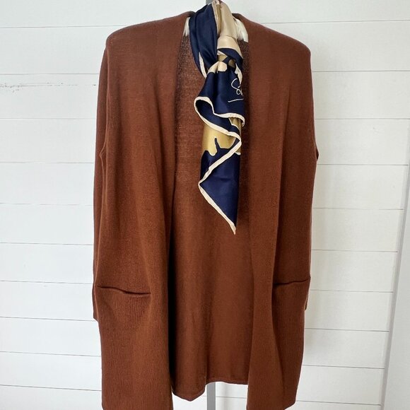 Jenni Kayne Cashmere Sweater Coat Cardigan – Chestnut Brown – Size M - Picture 2 of 7